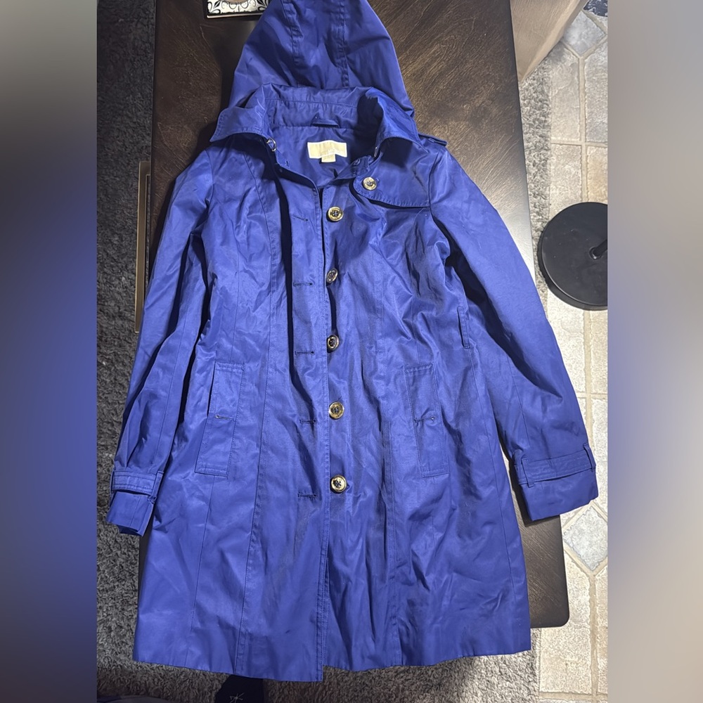 Michael Kors Blue Hooded Coat